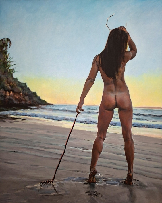Baci da Naxos Baci da Naxos - acrylic on canvas by Marcella Casu - contemporary figurative art
